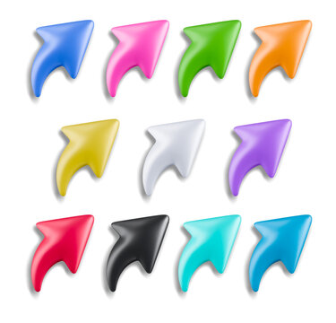 Colorful shortcuts or links icons arrow icons isolated.