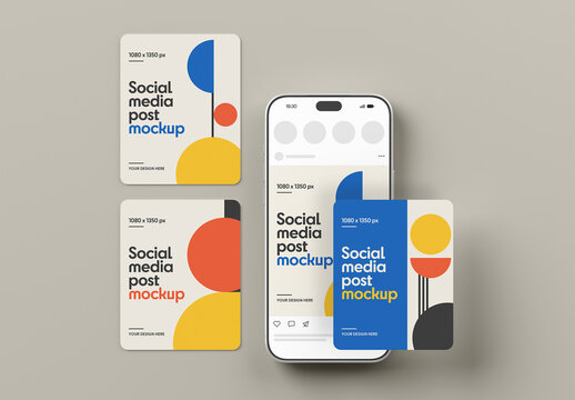 Social Media Portrait Post Mockup