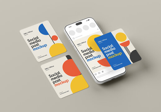 Social Media Portrait Post Mockup