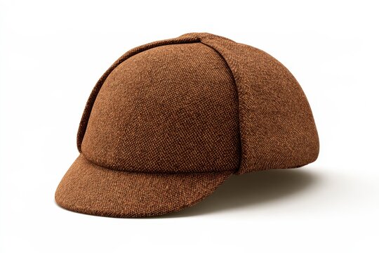 Classic deerstalker hat, 3D illustration isolated on white background
