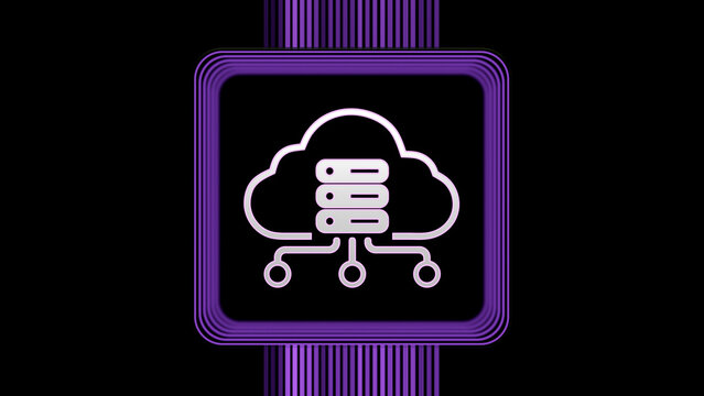 Cloud computing icon on digital background. Data connection.