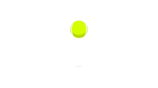 Minimalist animation of a bouncing tennis ball on white background