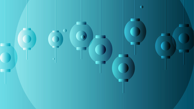 Abstract Modern Digital Background with Translucent Cyan Cylindrical Shapes and Futuristic Gradient Elements