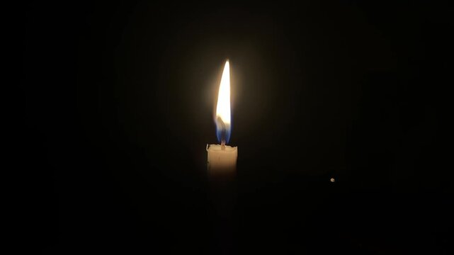 candle on black background