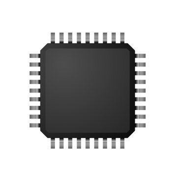 Microchip CPU Processor Component Vector Graphic Illustration
