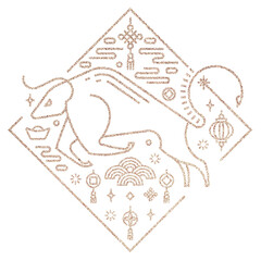 Obraz premium Chinese Ox Year gold png in transparent background