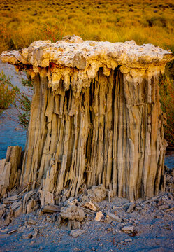 Sand tufa formations at Mono Lake in eastern California