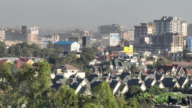 Aerial view of Kamakis area in Ruiru with residential houses and urban development in Kiambu County, Kenya.