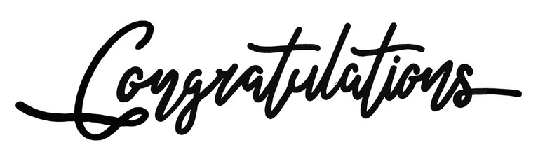 Congratulations png word, minimal black calligraphy, digital sticker with white outline in transparent background © Rawpixel.com