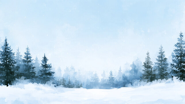 Winter background vector. Hand painted watercolor drawing. Background design for invitation, cards, social post, ad, cover, sale banner and invitation 