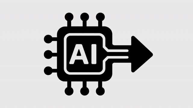 AI chip with directional arrow animation