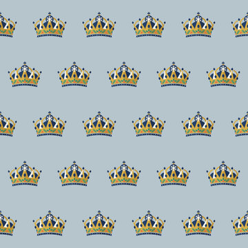 Holiday Crown Seamless Pattern Vector Illustration