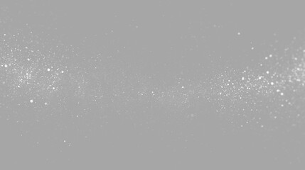 Naklejka na ściany i meble White sparkling dust particles overlay on transparent background. Glowing magic glitter trail and stardust effect