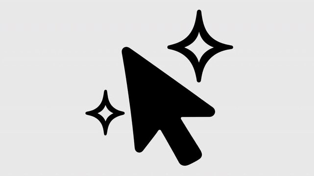 Animated AI cursor with spark on transparent background
