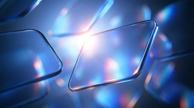 Futuristic Transparent Glass Display Screens Background
