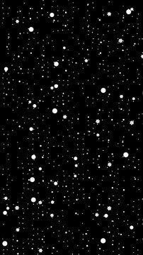 Vertical snow overlay loop transparent alpha channel white snowflakes falling ideal for compositing over live action clips title sequences wedding edits online media and festive promo layers
