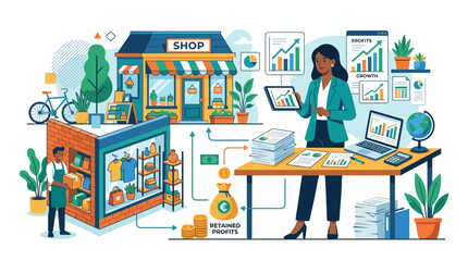 Fototapeta premium Woman Analyzing Retail Business Performance Data.