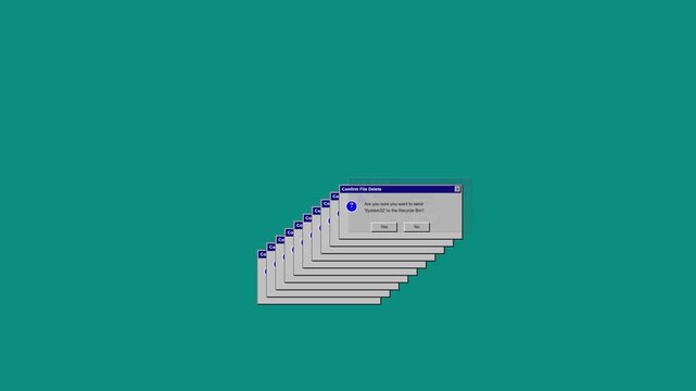 Retro error windows multiplying on a green screen stock footage