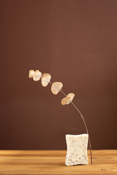 Natural herbal soap with scrub. Handmade soap bars on a wooden background. Space for text. 
