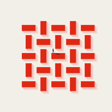 Business strategy challenge vector concept. Symbol of corporate problem solving, career obstacle, strategic direction . Minimal design eps10 illustration.