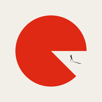 Workplace pressure stress vector concept. Symbol of corporate anxiety, professional burnout, career challenge difficulty . Minimal design eps10 illustration.