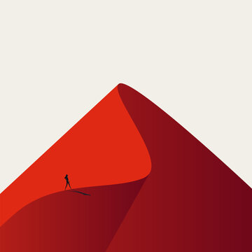 Business career growth vector concept. Symbol of professional ambition, corporate promotion, future strategic success path direction . Minimal design eps10 illustration.