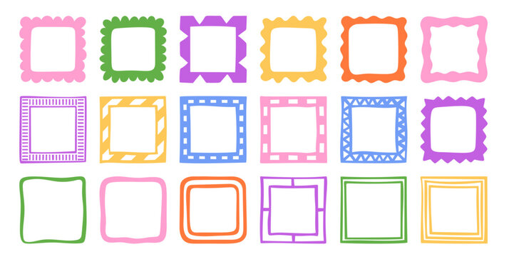 Frame Set Decorative Borders Cartoon
