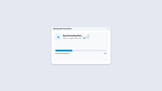 Screen recording of software file synchronization progress