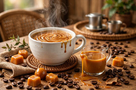 Vietnamese Buon Ma Thuot Robusta Caramel Milk Coffee C&agrave; Ph&ecirc; Sữa Robusta Bu&ocirc;n Ma Thuột Vị Caramel
