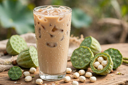 Vietnamese Iced Buon Ma Thuot Robusta Lotus Seed Milk Coffee C&agrave; Ph&ecirc; Sữa Robusta Bu&ocirc;n Ma Thuột Vị Hạt Sen Đ&aacute;