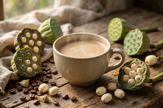 Vietnamese Buon Ma Thuot Robusta Lotus Seed Milk Coffee C&agrave; Ph&ecirc; Sữa Robusta Bu&ocirc;n Ma Thuột Vị Hạt Sen