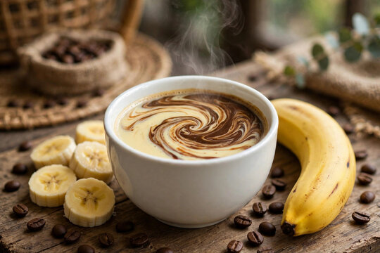 Vietnamese Buon Ma Thuot Robusta Banana Milk Coffee Ca Phe Sua Robusta Buon Ma Thuot Vi Chuoi