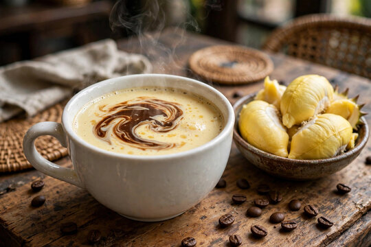 Vietnamese Buon Ma Thuot Robusta Durian Milk Coffee Ca Phe Sua Robusta Buon Ma Thuot Vi Sau Rieng