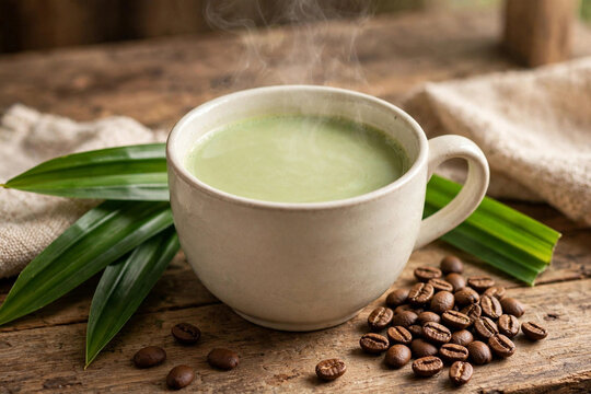 Vietnamese Buon Ma Thuot Robusta Pandan Milk Coffee Ca Phe Sua Robusta Buon Ma Thuot Vi La Dua