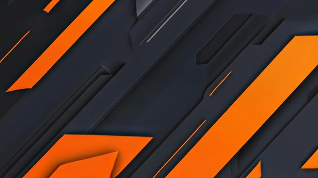 Futuristic Geometric Design: An abstract background featuring a dynamic interplay of sharp geometric shapes in deep charcoal and vibrant orange, creating a modern and energetic visual.
