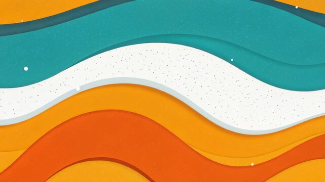 Colorful Wave Pattern: An abstract design featuring vibrant, layered waves in orange, yellow, turquoise, and white, creating a dynamic and modern visual appeal.