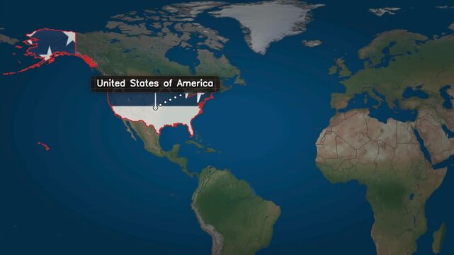 Flight from the US to Indonesia, accompanied by a map of the country and the flag.