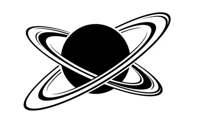 Minimalist Planet with Rings Icon © kiki__
