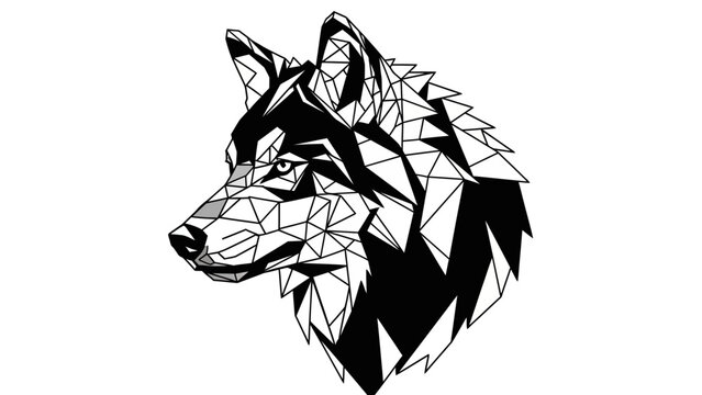 Geometric Low Poly Wolf Head Vector Illustration