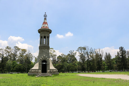 Historic Monument Tower in Mexico City Park