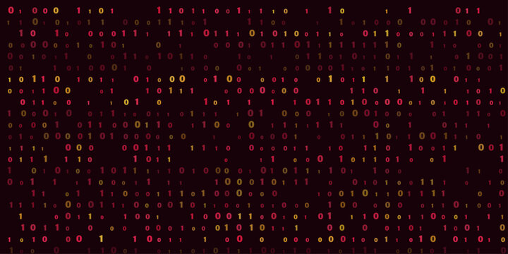 Dark background, featuring a dense, grid of binary, code with scattered, yellow and red, digits, creating a, digital pattern technology, themes, data analysis, and computer science concepts