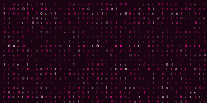 Dark background, featuring a dense, pattern of neon, pink and white, binary code digits, creating a repeating, matrix of ones, and zeros digital, technology themes, and abstract web