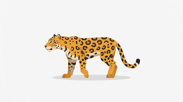 vector illustration of a walking leopard for video animation design project