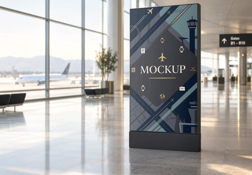 Airport Digital Signage Three Quarter Right View