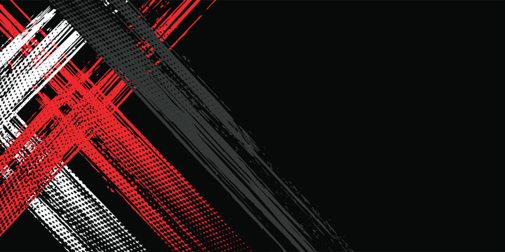 Gaming esport background striking stripes electric banner vector illustration design red black grunge brush wing comic pattern modern abstract concept livery stripes decal paint splash splatter.