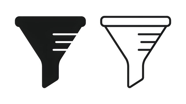 Simple funnel icon with liquid levels