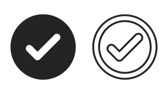 Simple checkmark confirmation icon pair