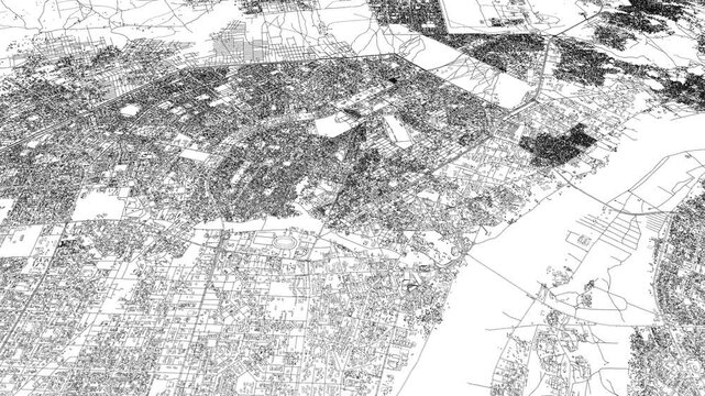 3D looped animation of city - Niamey Niger