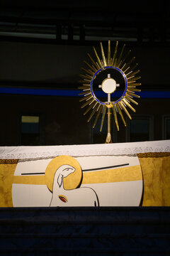 The Blessed Sacrament exposed for Eucharistic adoration in Medjugorje, Bosnia and Herzegovina.