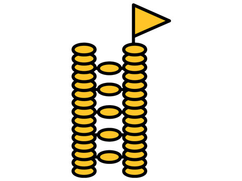 Coin Ladder Chain With Play Button Icon